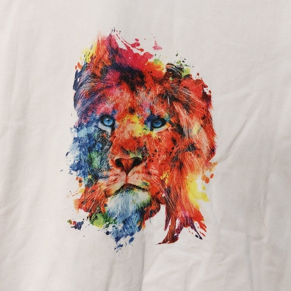 Colorful Lion face t shirt Size small - Picture 4 of 6